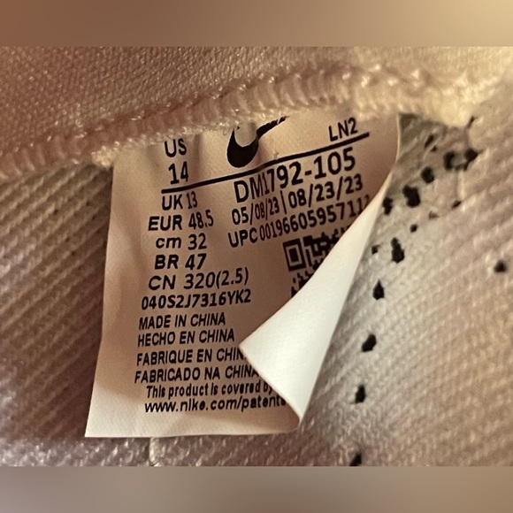 Nike Alpha Menace Elite 3 White/Red Football Cleats Mens Size 14 DM1792-105 $200 - Picture 7 of 7